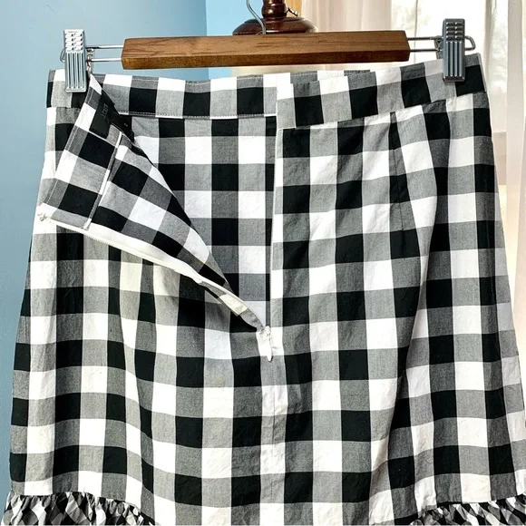 J. Crew Black & White Gingham ruffle Skirt - Picture 5 of 5